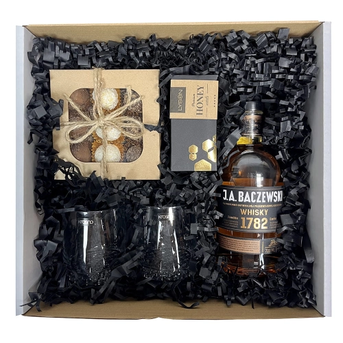 Box Prezentowy Whisky Baczewski ze szklankami